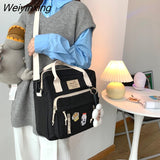 Weiyinxing School Bag Original Designer Large Capacity Handbag Shoulder Messenger Bag Dual Purpose Backpack Handbags Women Bags
