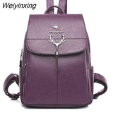 Weiyinxing Women Backpack Female tassel Casual High capacity School Bag Designer Leather Shoulder Bags Women Travel Backpack mochila