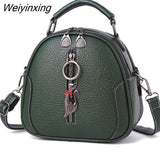 Weiyinxing Leather Round Handbag Shoulder Bag Fashion Womens Crossbody Bags Ladies Totes Messenger Bags Purses Handbags Satchels