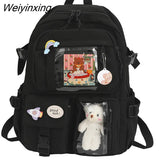 Weiyinxing Cute Women Backpacks Waterproof Multi-Pocket Nylon School Backpack for Student Female Girls Kawaii Laptop Book Pack Mochilas