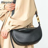 Weiyinxing Capacity Genuine Leather Shoulder Crossbody Bag for Women Fashion Solid Color Cow Genuine Women Handbag Luxury Ladies Tote