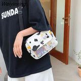 Weiyinxing Student Crossbody Bags for Women 2023 Japanese Cartoon Print Small Shoulder Bag Cute Fashion Kawaii Messenger Bag Phone
