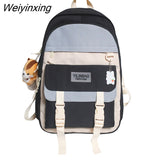 Weiyinxing Female Waterproof College Backpack Trendy Girl Harajuku Travel School Bag Kawaii Lady Backpack Fashion Women Laptop Book Bag