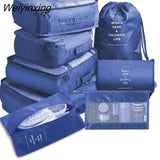 Weiyinxing Set Packing Cubes Organizer Bags For Travel Storage Makeup Luggage Drawstring Bag Bathroom Organizer Clothes Storage