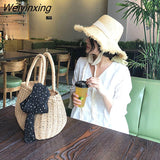 Weiyinxing Bags for Women 2023 Summer Hand-Woven Rattan Bag Handmade Woven Purse Wicker Beach Bag Bohemia Bali Handbag bolsos mimbre