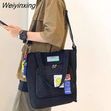 Weiyinxing Men Messenger Bag Fashion Women Handbag Shoulder Bag Large Capacity Canvas Bag Cartoon Student School Bags Tote Tool Pouck