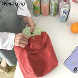 Weiyinxing for Women 2023 Corduroy HandBags Reusable Lunch Bags Casual Tote Female Handbag for A Certain Number of Dropshipping
