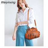 Weiyinxing FASHION Woman Messenger Bag Luxury Soft Leather Handbags Bags Designer Brand Women Multi Pocket Shoulder Tote Bag
