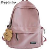 Weiyinxing Female Waterproof School Backpack Women Laptop College Bag Fashion Lady Kawaii Nylon Student Backpack Cute Girl Travel Bags