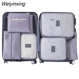 Weiyinxing Set Packing Cubes Organizer Bags For Travel Storage Makeup Luggage Drawstring Bag Bathroom Organizer Clothes Storage