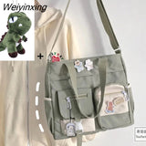 Weiyinxing Canvas Women Handbags Shoulder Bags Nylon Ladies Tote Messenger Bag Oxford Handbag Cross body Bags for Girls Satchels