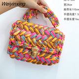 Weiyinxing Rope Woven Women Handbags Designer Knitting Chains Shoulder Crossbody Bag Casual Lady Hand Bags Small Flap Purses 2023