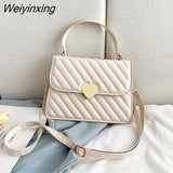 Weiyinxing Thread Quilted Crossbody Bag for Women Luxury Designer PU Leather Tote Bags Lady Retro Shoulder Handbag