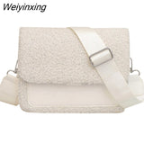 Weiyinxing MANTANG New Winter Wool Shoulder Bag Plush Messenger Bags for Women Brand Designer Handbags and Purses Ladies Crossbody Bag
