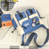 Weiyinxing Japanese Simple Messenger Bag Pouch Nylon Waterproof Canvas Handbag Shoulder Crossbody Bags for Women Men Satchels Bolsas