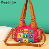 Weiyinxing New Designer Rivet Soft PU Leather Women Handbag Women Bags Luxury Female Shoulder Tote bag High Quality Lady Messenger Bag