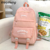 Weiyinxing Large Capacity Student Backpack Lovely Girl Solid Color Simple Style Schoolbag Women’S Waterproof Book Pack Travel Bag