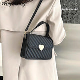 Weiyinxing Thread Quilted Crossbody Bag for Women Luxury Designer PU Leather Tote Bags Lady Retro Shoulder Handbag
