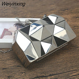 Weiyinxing Acrylic Box Geometric Evening Bag Clutch Bags Elegent Chain Women Handbag for Party Shoulder Bag for Wedding/Dating/Party