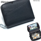 Weiyinxing Women Wallet Genuine Leather Card Holders Female Cowhide Wallets Fashion Small Portable Purses Cute Wallet Coin Bags Clutch