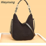 Weiyinxing Large Capacity Suede Female Handbags Women Bags High Quality Women Shoulder Bag Vintage Soft Leather Messenger Totes bag
