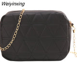 Weiyinxing Rhombus Small Crossbody Bag for Women Trend Female Mini Shoulder Bag Ladies Messenger Bags Concise Embroidery Handbags