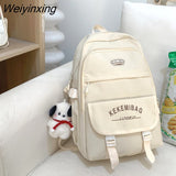 Weiyinxing Large Capacity Student Backpack Lovely Girl Solid Color Simple Style Schoolbag Women’S Waterproof Book Pack Travel Bag