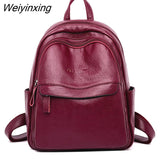 Weiyinxing Women Leather Backpack Designer Shoulder Bags for Women 2023 Back Pack School Bags for Teenage Girls Mochila Feminina
