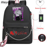 Weiyinxing Revengers Valhalla Chifuyu Matsuno School Bags for Teenager Girls School Backpack Bag Usb Charging Bookbag Mochila Escolar