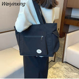 Weiyinxing Capacity Canvas Bag For Women 2023 New Simple And Versatile College Students' Make-up Shoulder Bags Small Crowd Tote