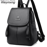 Weiyinxing Women Backpack Large Capacity School Bags for Teenagers Girls Leather School Backpack Lady Shoulder Bag Sac A Dos