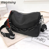 Weiyinxing Leather Crossbody Bags Women Famous Brand Female Shoulder Bag Fashion Wide Shoulder Strap Soft Small Women Bag Bolsa sac
