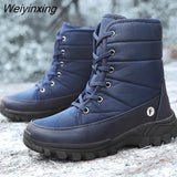 Weiyinxing Winter Work Boots Womens Shoes Comfort Waterproof Cotton Shoes Female Plus Warm Couple Snow Boots Outdoor Size 46 Black