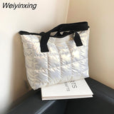 Weiyinxing Winter Space Shoulder Bag Nylon Cotton Casual Tote Bags For Women Large Capacity Commuter Handbag Female Top-handle Bag