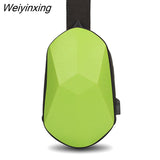 Weiyinxing Chest Bag Men Universal Polyhedron Diagonal Hard Shell Waterproof Function Backpack Riding Couple Shoulder Bag