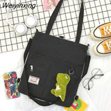 Weiyinxing Women Canvas Handbags Shoulder Bag Ladies Shopping Bags Cartoon Fabric Grocery Crossbody Messenger Tote Books Bags for Girls