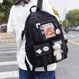 Weiyinxing Cute Women Backpacks Waterproof Multi-Pocket Nylon School Backpack for Student Female Girls Kawaii Laptop Book Pack Mochilas