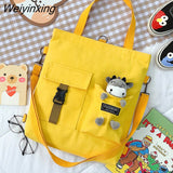 Weiyinxing Cartoon Tote Bag Canvas Handbag Shopping Bag Super Cool Handbags Shoulder Bags for Girl Book Bags Bolsa Feminina Mochila