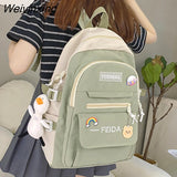 Weiyinxing Laptop Female Book Bag Fashion Cute Women Backpack School Ladies Cool Harajuku Bag Girl Nylon Kawaii Backpack Waterproof