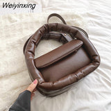Weiyinxing Down Padded Women's Handbags Designer Cotton Space Bags for Women 2023 Brands Quilted Shoulder Crossbody Bag Tote Clutch