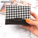 Weiyinxing New Women Wallets Lether Coin Purse for Women Cotton Plaid Fold Card Holder Daily Casual Clutch Money Mini Wallet Handbag