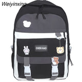 Weiyinxing Badge College Bag Nylon Kawaii Backpack Travel Lady Laptop Teen Cool Student Backpack Fashion Female Cute Women School Bags