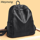 Weiyinxing Women Leather Backpack Preppy vintage Ladies Bagpack Sac A Dos mochila mujer Travel Backpack school bags for teenage girls
