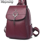 Weiyinxing Women Backpack Female tassel Casual High capacity School Bag Designer Leather Shoulder Bags Women Travel Backpack mochila