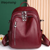 Weiyinxing Teenage Girls Female School Bag Hot Sale Backpacks 2023 New Fashion Woman Backpack High Quality Youth PU Leather Backpacks