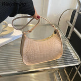 Weiyinxing Exquisite Underarm Shoulder Bags for Women 2023 New PU Leather Armpit Handbags Purse Female Designer Pouch Hobo Bag