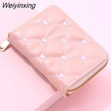 Weiyinxing Pc Women Business Card Holder Pu Leather Credit Card Holder Ladies Zipper Pocket Unisex Card Case Zipper Coin Purse