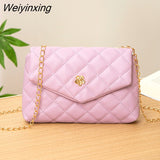 Weiyinxing PU Leather Mini Crossbody Bags For Women 2023 Trend Lingge Embroidery Handbag Female Casual Branded Shoulder Bags