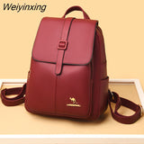 Weiyinxing 2023 Women Leather Backpacks Fashion Shoulder Bags Female Backpack Ladies Travel Backpack Mochilas School Bags For Girls