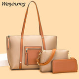 Weiyinxing piece set Hot sale large women's bag large capacity shoulder bags high quality cowhide leather shoulder bags ladies wild bags